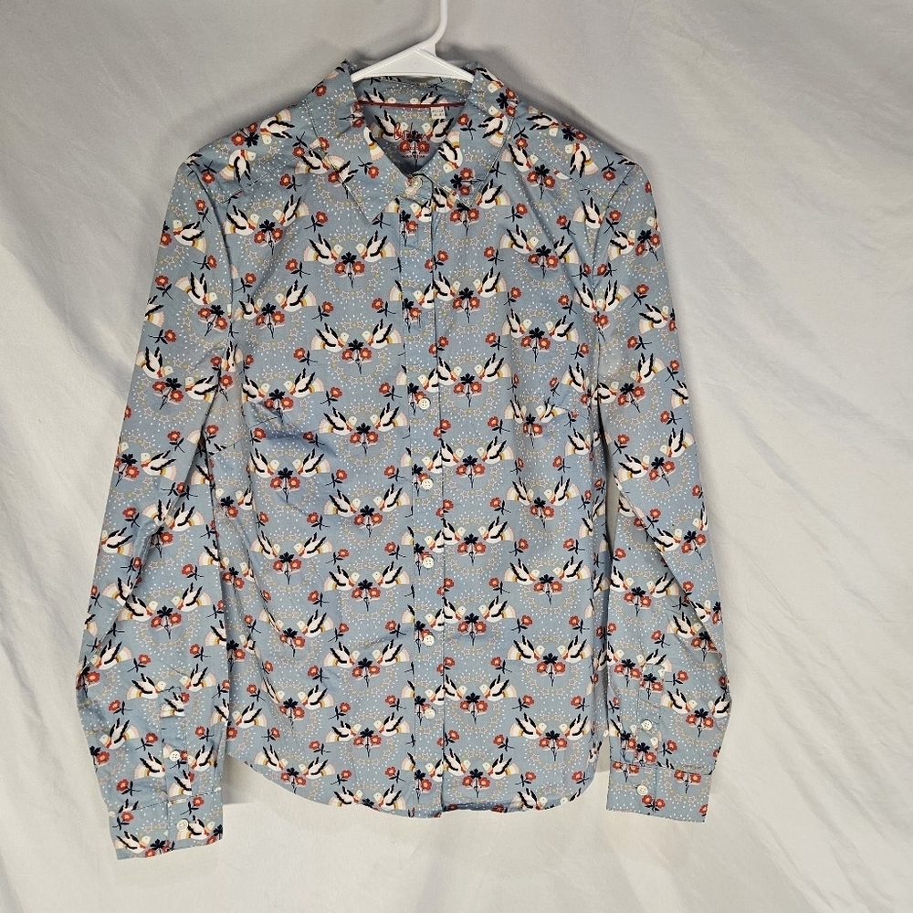 Boden The Classic Shirt Dove Motif Size 8R EUC
